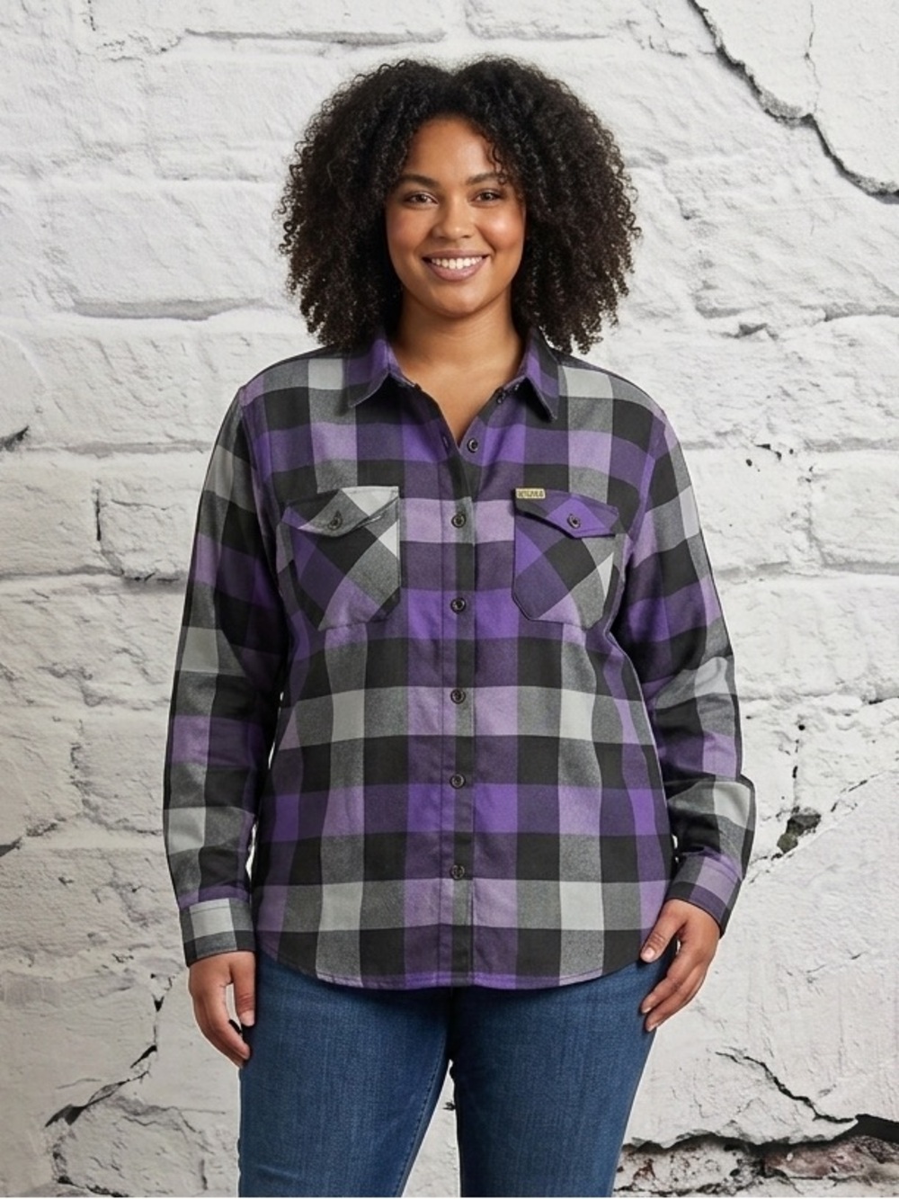 Dixxon Dynasty Purple Plaid Flannel Shirt‎ Rugged Outdoor Work Classic